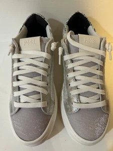 NEW IN BOX P448 Women's Thea Glamour Platform Sneakers ShoesWhite,  Silver Sz 36 - Picture 1 of 5