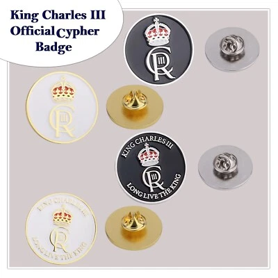 King Charles III Coronation Pin Badge Memorabilia Souvenir Gift Party Brooch - Image 1 of 4