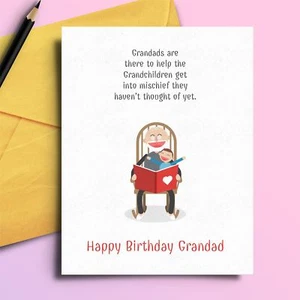 Divertida tarjeta de cumpleaños insultante descarado abuelo graduado tarjeta - Imagen 1 de 3