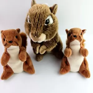 Vintage Ganz Chipmunk 9in Two Ty Squirrels Named Nuts 6 in Plush Stuffed Animal - Picture 1 of 13