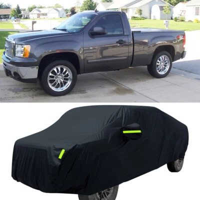 For GMC Sierra 1500 Pickup Truck Cover Outdoor Rain Dust UV Sun Protector Black - Image 1 of 4