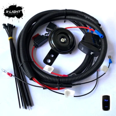 Universal Plug and Plug Horn Kit For ATV UTV SXS Golf Cart 12V w/ Rocker Switch - Image 1 of 4