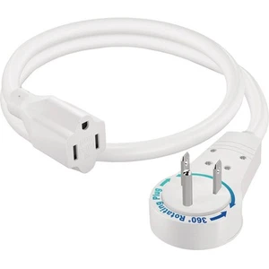Maximm 1 Ft. 14/3 White 1-Outlet 360 Deg. Rotating Plug Extension Cord Maximm - Imagen 1 de 4