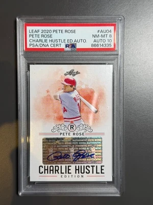 Leaf Pete Rose Charlie Hustle Edition 2020 automático PSA 8 automático 10 Foto 1 de 2