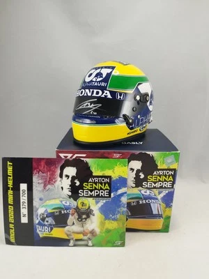 Casque formule 1 a l'échelle 1/2 hommage Ayrton Senna - Photo 1/4