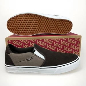 Vans Asher Deluxe Acogedor Tejido Café Para Hombre Talla 8 Zapatos Sin Cordones Marrón Nuevo En Caja - Imagen 1 de 5