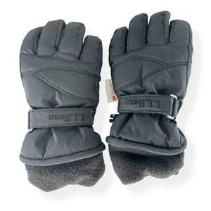 LL Bean Gloves Kids XS Black Thinsulate Winter Snow Cold Weather Fleece Lined - Picture 1 of 8