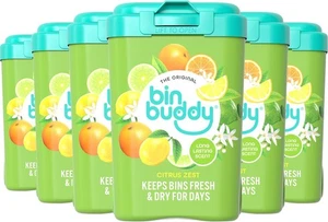 Bin Buddy Fresh Citrus, 450 g, paquete de 6, contenedor ambientador desodorante en polvo, hojas - Imagen 1 de 6