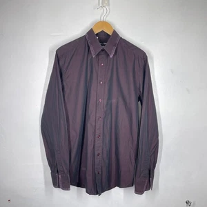 Dolce & Gabbana Shirt Mens 16.5 42 Burgundy Cotton Silk Tailored D&G Vintage - Picture 1 of 11