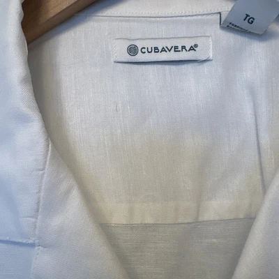 Cubavera Tropical Flamingo White Short Sleeve ( Linen & Cotton Size Xl FREESHIP - Image 1 of 4