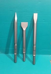 3pc Breaker 21mm Hex Chisel Flat Point Makita HM1200K HK1400K HR3850K HR5000k - Picture 1 of 6