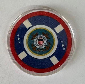 U.S. COAST GUARD Poker Chip GOLF BALL MARKER CARD GUARD ENCAPSULATED - Picture 1 of 1