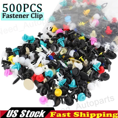500 Clips Car Body Plastic Push Pin Rivet Trim Moulding Fastener Screwdriver Kit Foto 1 de 4