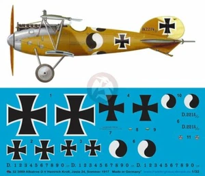 Peddinghaus 1/32 Albatros D.V D.2214/17 Marcas Henrich Kroll Jasta 24 Primera Guerra Mundial 3869 - Imagen 1 de 1