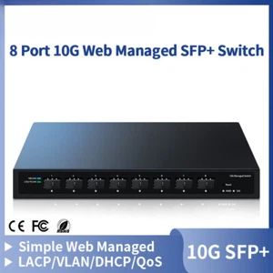 10Gb Smart Web Managed SFP+ Ethernet Switch 8 Port 10000Mbps SFP+ Network Switch - Picture 1 of 27