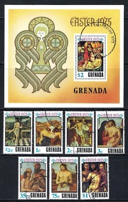 Grenada 1975 7v.+S/S CTO NH • Easter • Jesus • Paintings • Art • Religion - Image 1 of 4