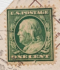 SELLO DE UN CENTAVO BEN FRANKLIN 1909 - Imagen 1 de 6