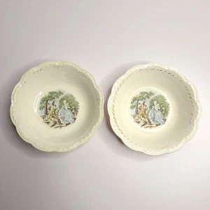 2er Set Vintage George & Martha Washington Beerenschalen umwerben Kolonial Paar - Bild 1 von 5