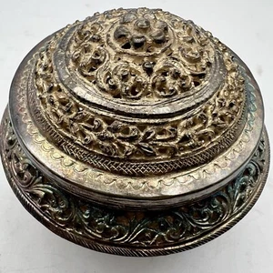 Antique Old Silver Box - Picture 1 of 9