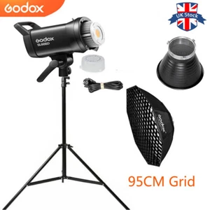 Godox SL60IID 5600K Lampada Video Luce LED+95CM Griglia Softbox+2m Kit Supporto UK - Foto 1 di 12
