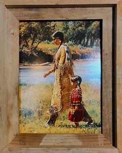 Barnwood Framed Summer On the Greasy Grass Print - Picture 1 of 2