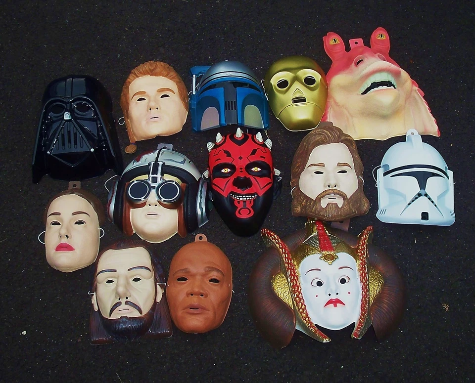 VINTAGE STAR WARS MASKS HALLOWEEN DARTH VADER MAUL C-3PO,CHILD SIZED - Image 1 of 1