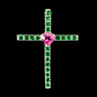 Heated Pear Pink Topaz Green Topaz Gemstone 925 Sterling Silver Jewelry Pendant