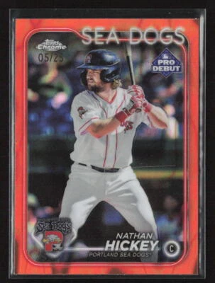 2024 Topps Pro Debut #PDC-56 Nathan Hickey Chrome Orange Refractor /25 - Image 1 of 2