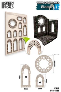 GSW 1/48 -1/35 Small Skeleton Miniature Window Frame (sheet size: 150x225 mm) - Picture 1 of 1