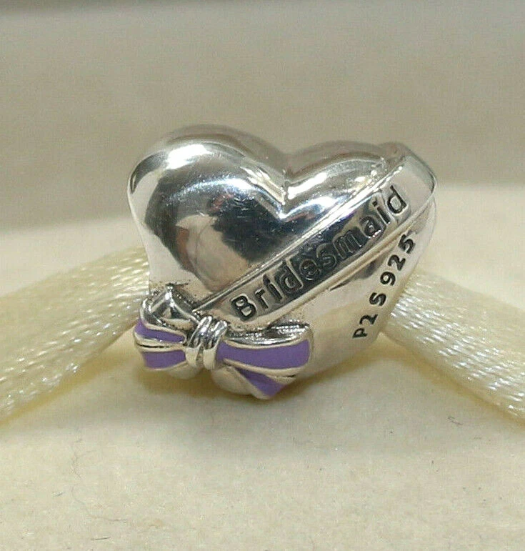 Pandora 797272EN159 chainrm Best Bridesmaid Purple Bridesmaid heart silver w