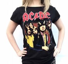 AC/DC Highway To Hell Women’s Black US S Rock Band Tee T-shirt Top Angus Young