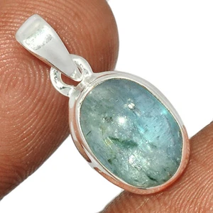 Natural Aqua Kyanite Cabochon 925 Sterling Silver Pendant Jewelry CP55959 - Picture 1 of 1