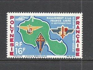 FRENCH POLYNESIA SCOTT C31 MLH VF - 1964 16fr MULTI-COLOR AIRMAIL ISSUE - Picture 1 of 2