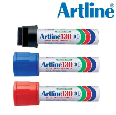 Artline 130 Permanent Marker Ultra Broad Chisel Tip 30mm Black Blue Red - image 1 of 3
