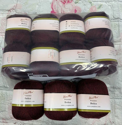 11 Skeins Yarn Place DOLCE - Burgundy  - Y4 - Image 1 of 4
