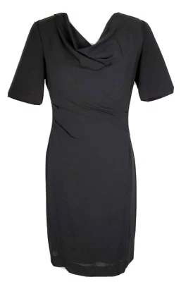 ¡COMO NUEVO! ~ Lafayette 148 NY~ Mujer 6 ~ Vestido Vaina Negro Cuello Capucha Media Manga Foto 1 de 4