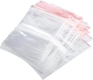 100 Pack of Resealable Plastic Bags Self Locking Bags with Zipper for Jewellery - Picture 1 of 12