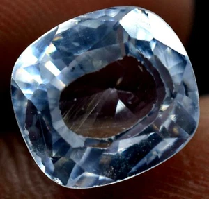 NATURAL SPARKLING CAMBODIAN WHITE ZIRCON 8.30 CT CERTIFIED CUSHION CUT GEMSTONE - Picture 1 of 6