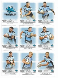 2018 NRL Elite Cornulla-Sutherland SHARKS 9 Card Mini Team Set - Bild 1 von 1
