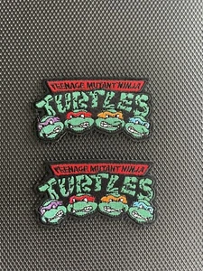 VINTAGE Teenage Mutant Ninja Turtles Embroidered Patches NEW Set Of 2 - Picture 1 of 5