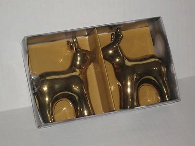Juego de coctelera de sal y pimienta de reno Navidad San Nicolás cuadrado dorado #DH93 Foto 1 de 3