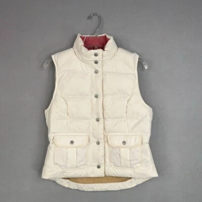 Ralph Lauren Chaleco Mujer Mediano Blanco Plumón Puffer Rosa Pana Cuello Polo Jean Foto 1 de 4