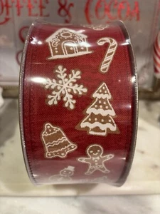 Member's Mark Premium Wired Edge Holiday Ribbon 2.5" Wide x 50 Yards Gingerbread - Picture 1 of 4