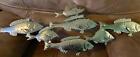 School of Fish Silver Colored Metal Decoration 36" Wide Art Wall Decor New Tags