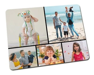Familie Fotocollage Personalisiert Maus Matte Kinder Haustiere 6mm Extra Dick PC Matte - Bild 1 von 3