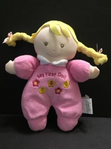 Stephan Baby My First Doll Blonde Hair Plush Rattle Pink Footie Pajamas 8.5” - Picture 1 of 12