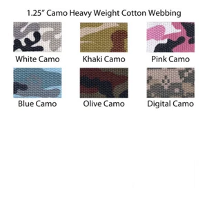 5 Yards Camo Camouflage Cotton Webbing - 1.25" Heavy Weight - 6 Colors to Choose - Picture 1 of 1