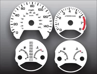 1998-2002 Honda Accord Sedan White Gauge Faces 98-02 - Image 1 of 4