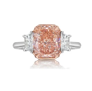 Radiant Cut Moissanite Engagement 14K White Gold Bridal Wedding Ring - Picture 1 of 5