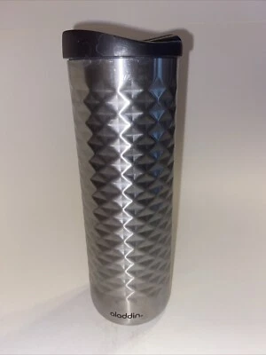 Vaso de café de doble pared aislado de acero inoxidable Aladdin tapa giratoria 16 oz. Foto 1 de 4